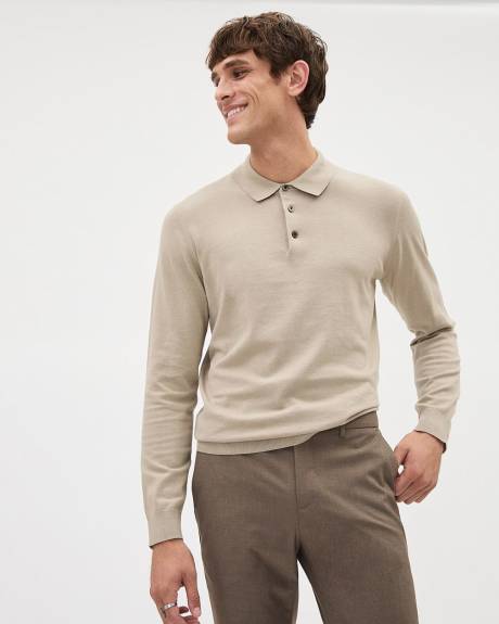 Long-Sleeve Polo Sweater