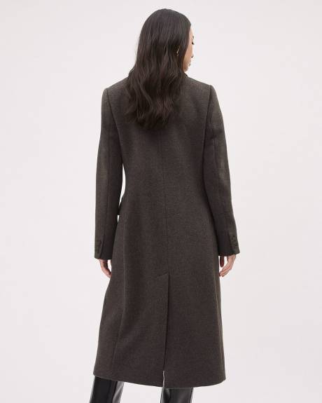 Manteau Long à Boutonnage Double en Laine