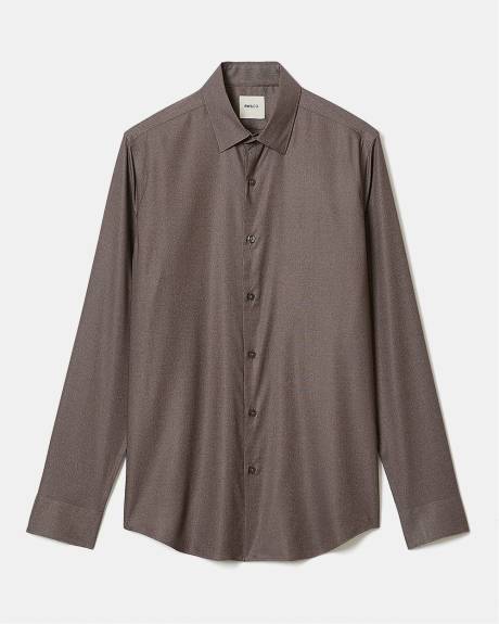 Slim-Fit Knit-Like Dress Shirt