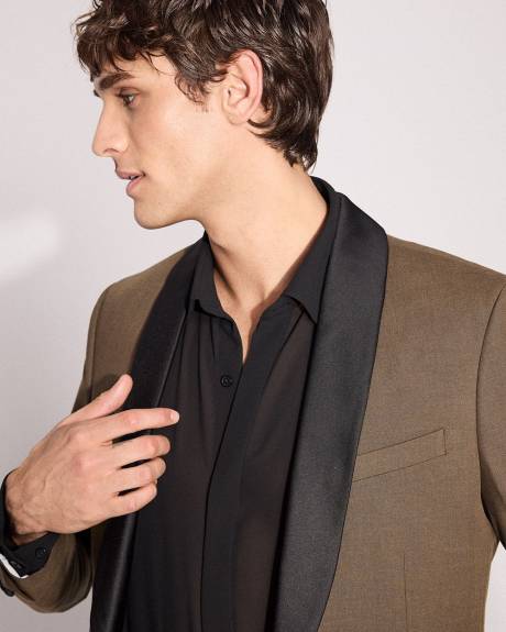 Slim-Fit Bronze Tuxedo Blazer