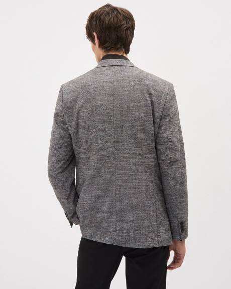 Grey Slim-Fit Textured Blazer