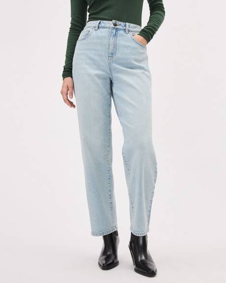 Light-Wash High-Rise Barrel Jeans