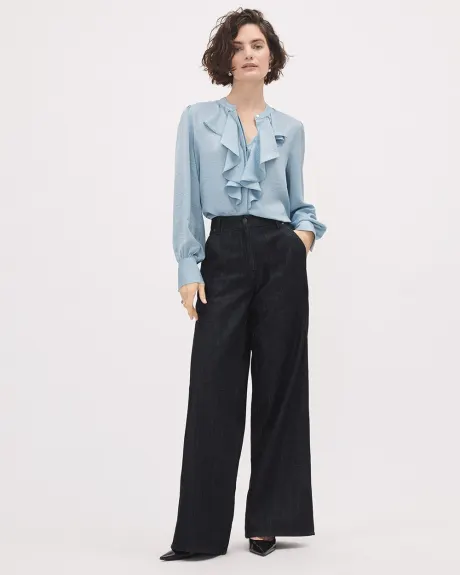 Long High-Waisted Wide-Leg Jeans