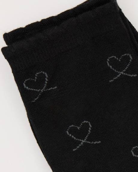 Bamboo Crew Socks with Hearts