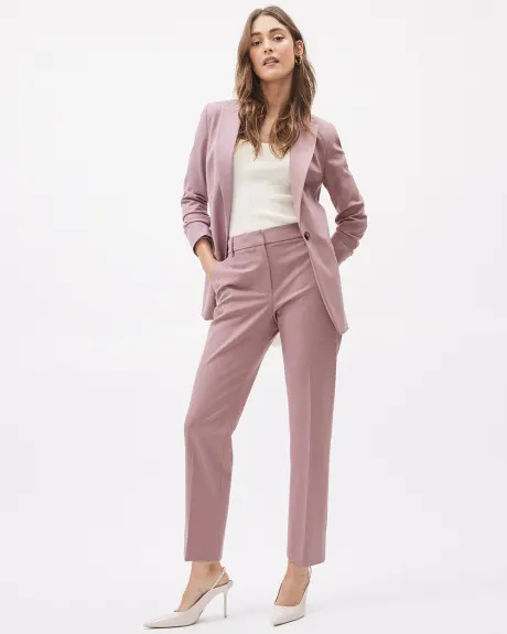 Straight-Leg Mid-Rise Purple Pant