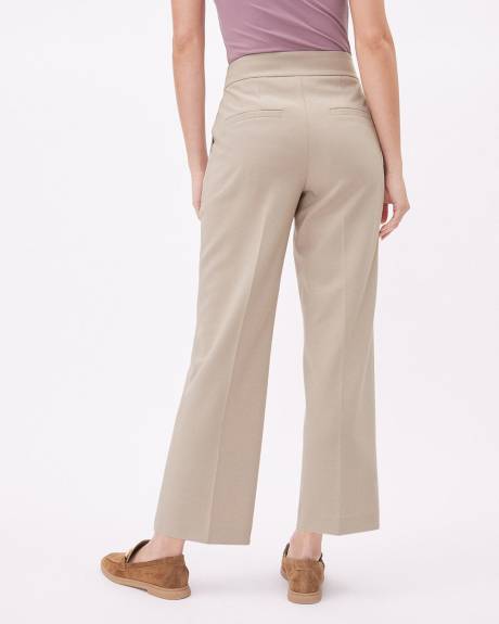 Straight-Leg High-Rise Cropped Twill Pant