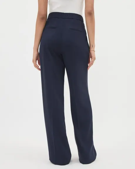 High-Rise Long-Wide-Leg Crepe Pant