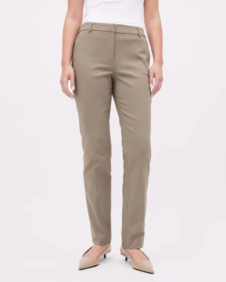Pantalon Indispensable à Jambe Étroite Longue et Taille Mi-Haute