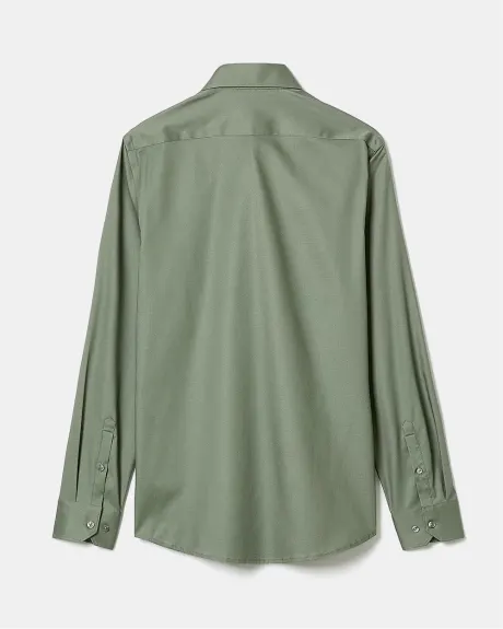 Chemise Habillée à Coupe Étroite en Satin Uni