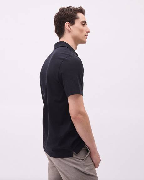 Short-Sleeve Supima (R) Cotton Tee with Camp Collar