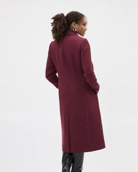 Manteau Long à Coupe Ajustée en Sergé