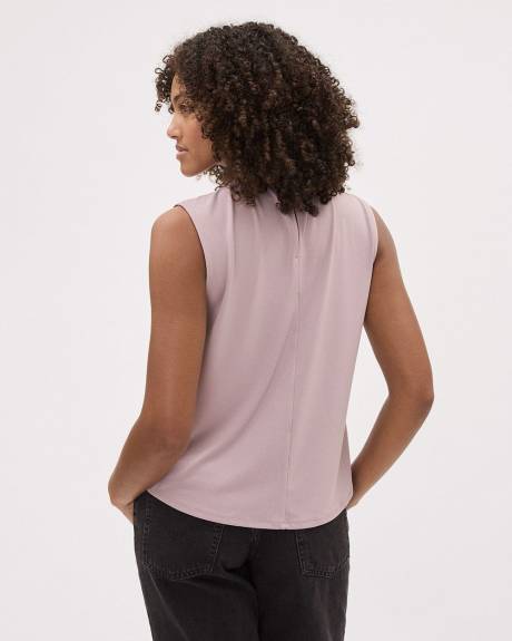 Blouse Bimatière Sans Manches à Col Rond