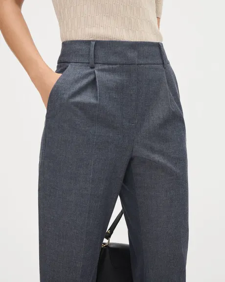 Pantalon en Chambray à Taille Haute et Jambe Fuselée