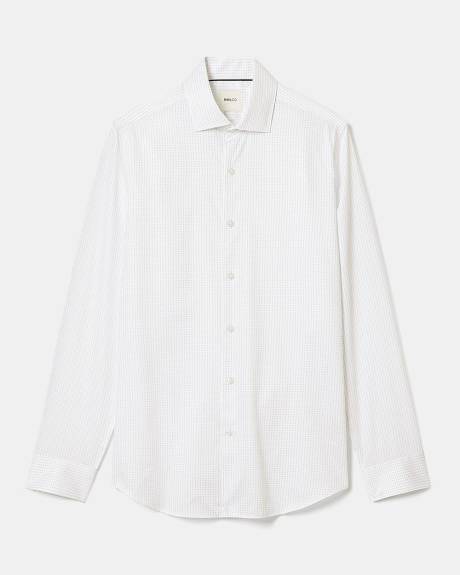 Slim-Fit Dress Shirt with Geometric Pattern