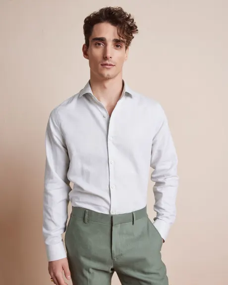 Chemise Habillée à Coupe Ajustée en Lin