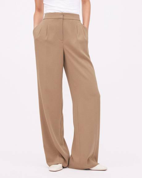 High-Rise Wide-Leg Long Crepe Pant