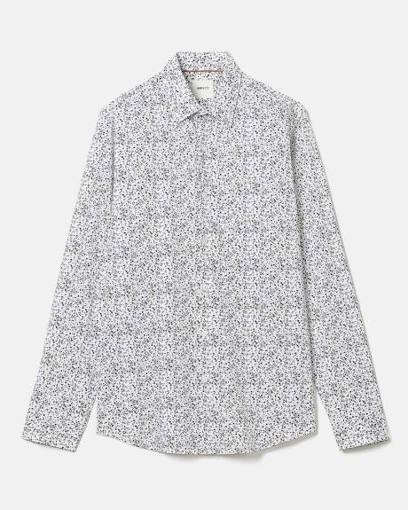 Chemise Habillée à Coupe Étroite avec Motif Floral