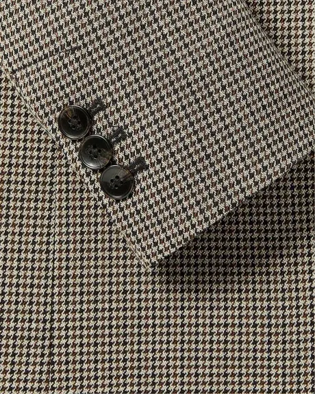 Oversized One-Button Houndstooth Blazer