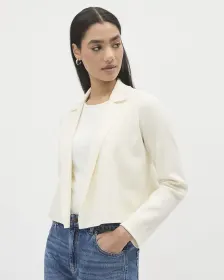 Open Cropped Sweater Blazer