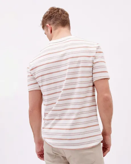 Short-Sleeve Crew-Neck Striped Tee