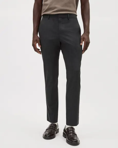 Pantalon de Ville Uni à Coupe Étroite