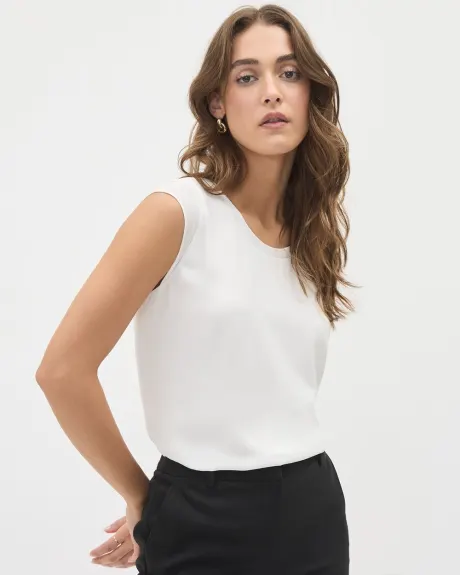 Basic Silky Crepe Cap Sleeve Blouse