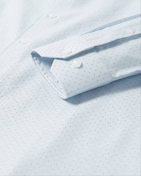 Slim-Fit Dotted Herringbone Dress Shirt