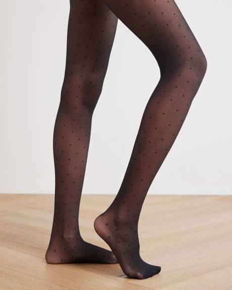 Semi-Sheer Dotted Tights