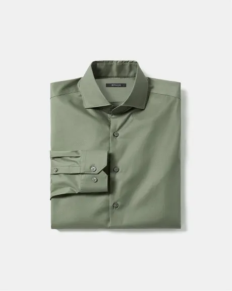 Chemise Habillée à Coupe Étroite en Satin Uni