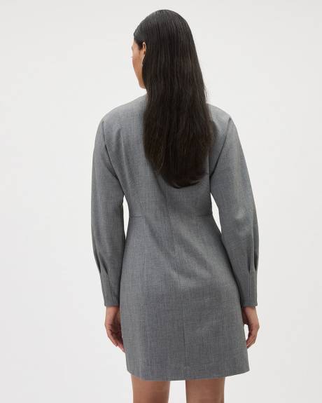 Long-Sleeve Crew-Neck Flare Dress