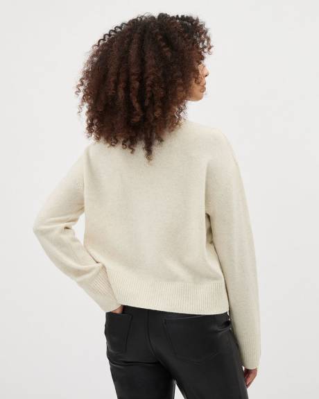 Long-Sleeve Mock-Neck Merino Sweater