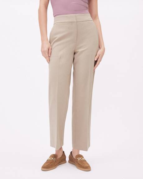 Straight-Leg High-Rise Cropped Twill Pant