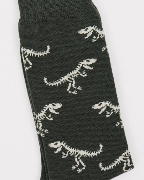 Skeleton Dinosaur Socks