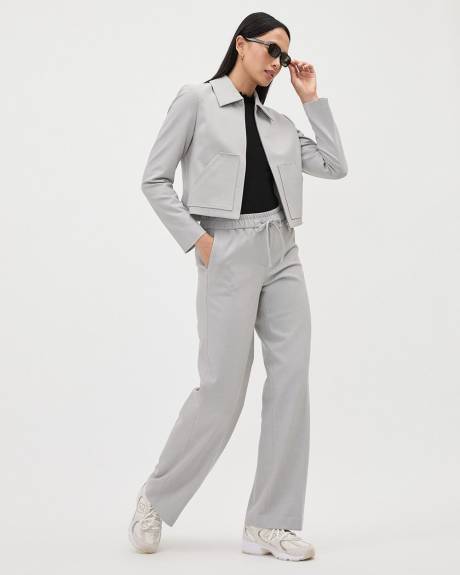 Pull-On Mid-Rise Wide-Leg Pant