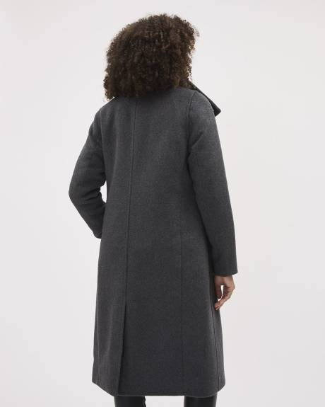 Classic Wool Coat with Mock Neckline