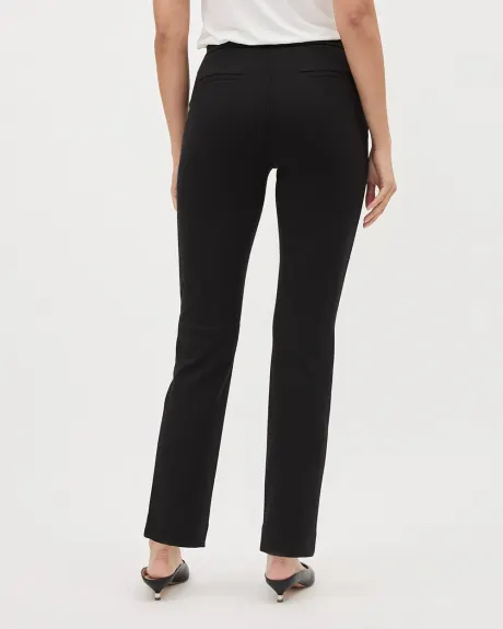 Black Mid-Rise Straight-Leg Pant