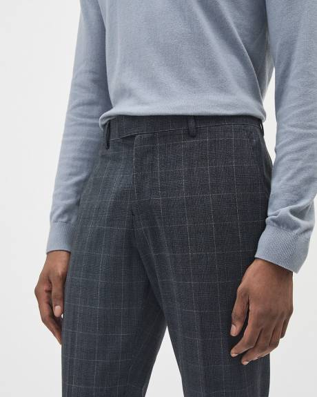 Slim-Fit Checkered Denim-Like Suit Pant