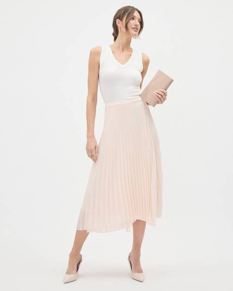 Pleated High-Rise Flare Maxi Skirt