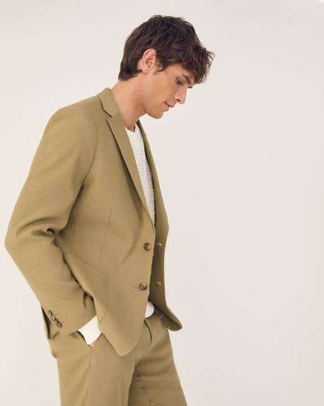 Slim-Fit Linen Suit Blazer