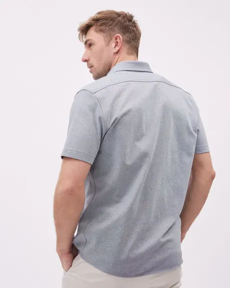 Short-Sleeve Piqué Cotton Shirt