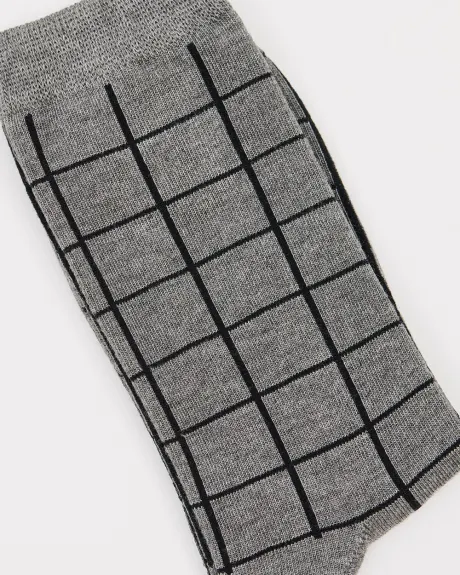 Windowpane Bamboo Crew Socks