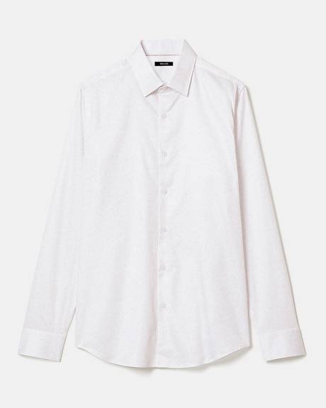 Slim-Fit Dress Shirt with Faded Pattern