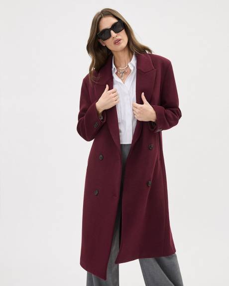 Manteau Ample en Laine à Boutonnage Double