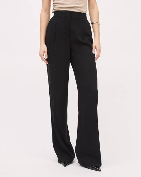 Black High-Rise Wide-Leg Crepe Pant