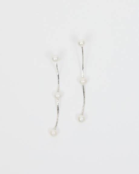 Golden Earrings with Freshwater Pearls