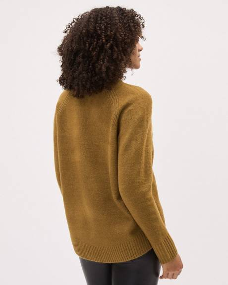 Long-Sleeve Funnel-Neck Spongy Tunic