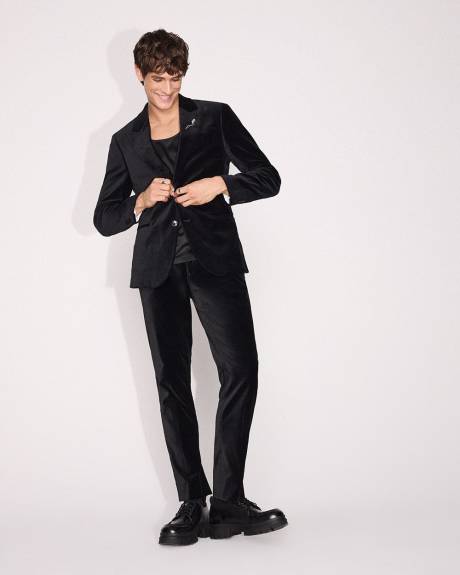 Slim-Fit Velvet Suit Blazer