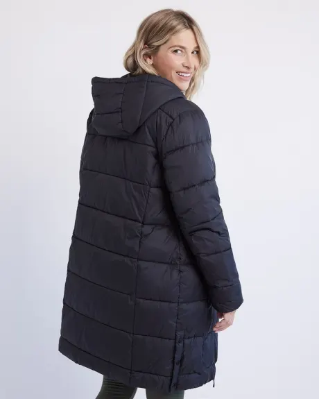 Manteau Matelassé à Capuchon avec Extension - Thyme Maternité