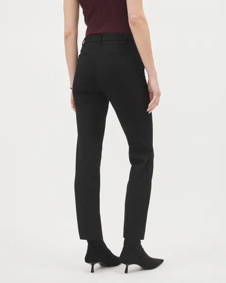 Black Slim-Leg Mid-Rise Pant