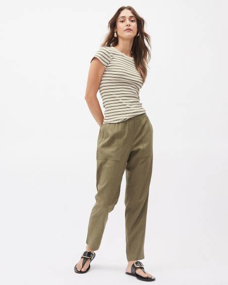 Mid-Rise Straight-Leg Linen Jogger